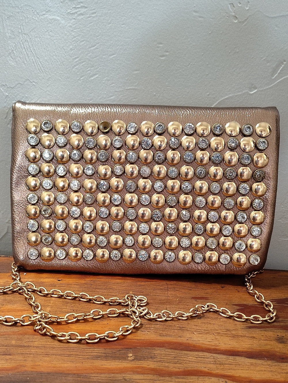 Alba By Chunma Studded Crossbod/Shoulder Purse Chain Strap